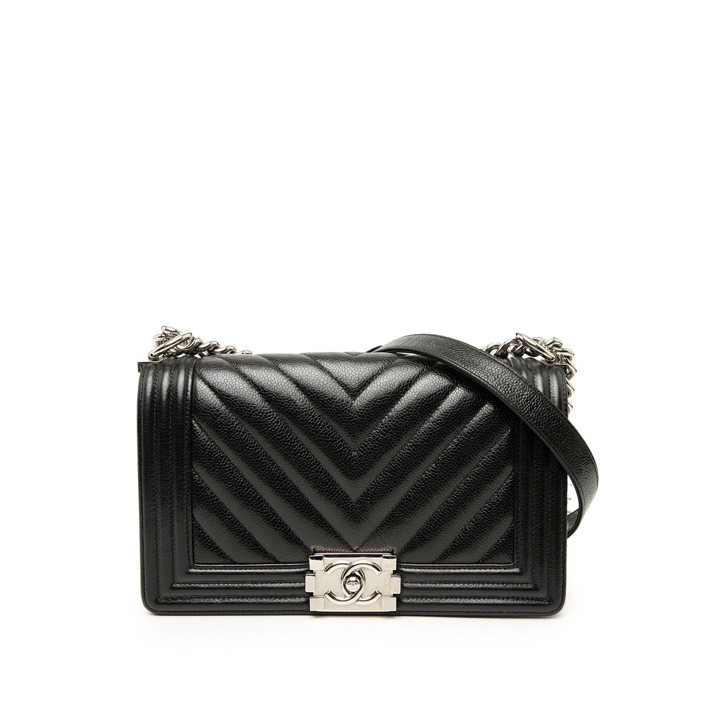 Pre-Loved Chanel Old Medium Chevron Caviar Boy Flap